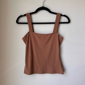 Kourt Brown Ribbed Tank Top - Sasha Top in Camel by Few Moda